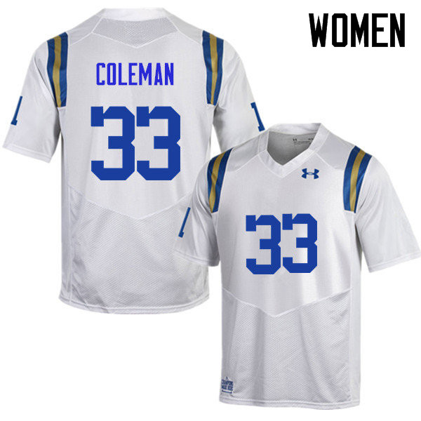 Women #33 Derrick Coleman UCLA Bruins Under Armour College Football Jerseys Sale-White